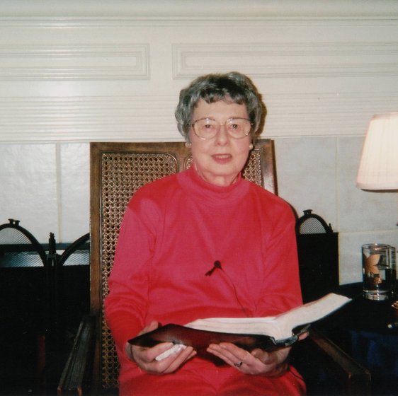 Woman speaking during Bible study session